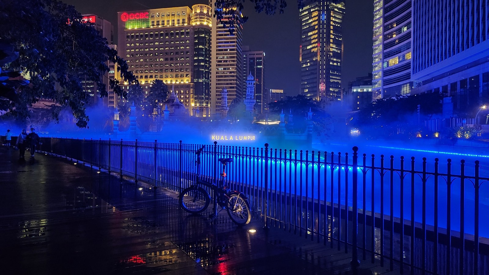 River of Life area in central Kuala Lumpur at night.